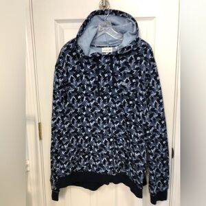 NWOT Lacoste men’s 3XL hoodie. Multi blue. Banded bottom and sleeves.Never worn